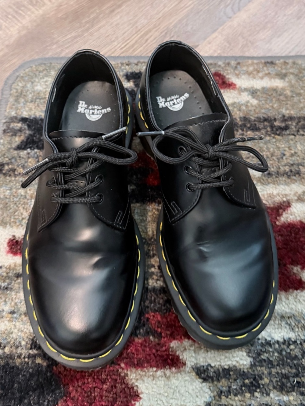 Dr. Martens Black Leather Lace-Up with Yellow Stitching - Picture 4 of 8